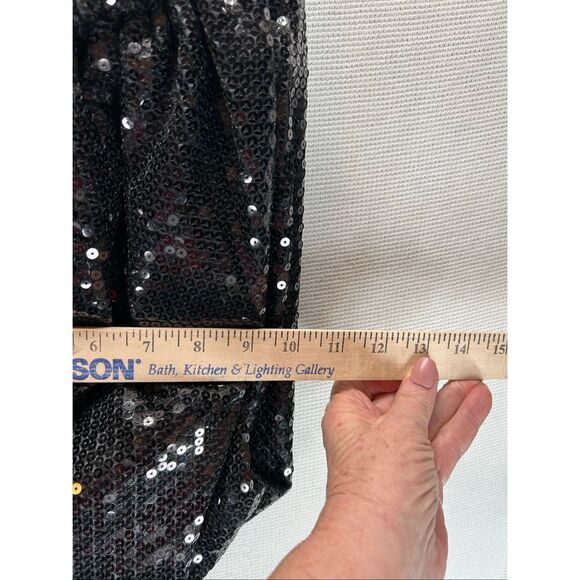 Candie’s Black Sequin Shoulder Bag Purse Tote Sparkly Holiday Party Evening Hobo - Picture 4 of 9